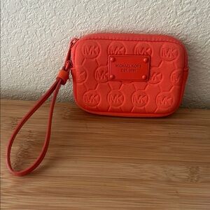 Michael Kors Vibrant Orange Wristlet / electronics neoprene